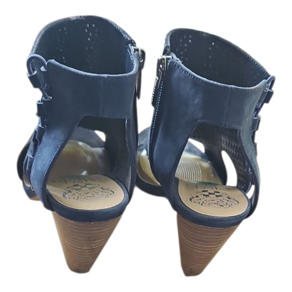 Vince Camuto Open Toe Sandle Bootie. Navy Suede. Womens 8 - Picture 3 of 6